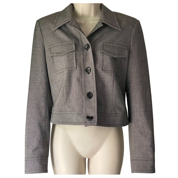 Banana Republic Jackets & Blazers - Banana Republic Italy Wool Houndstooth Cropped Blazer‎ Jacket Size 4